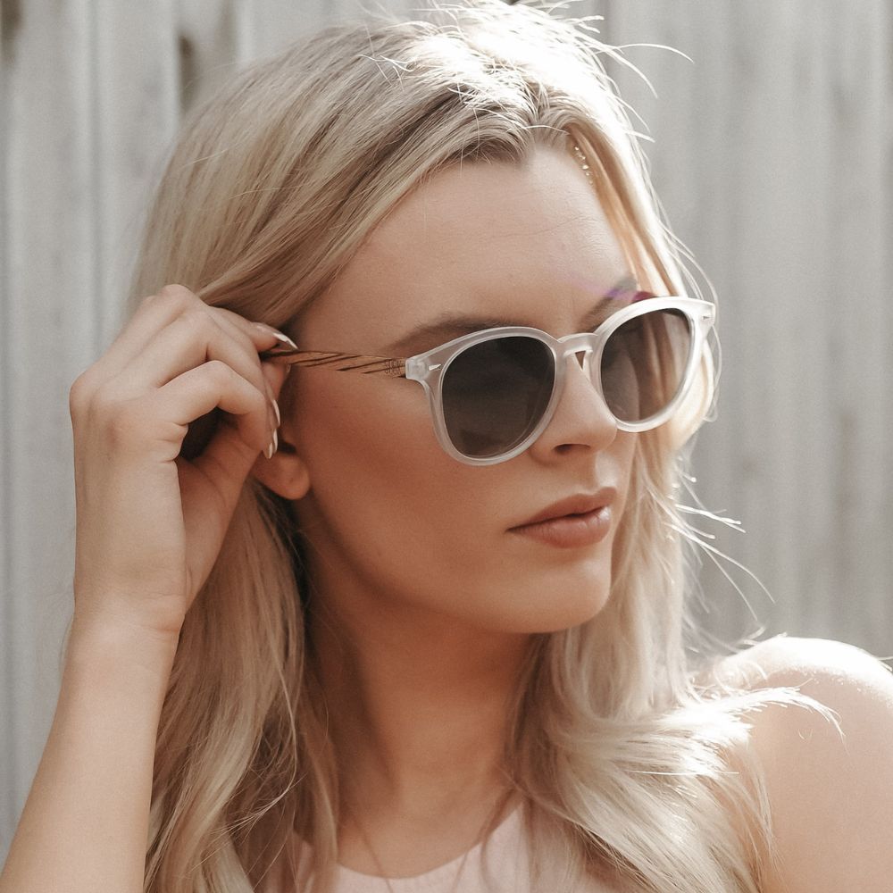 TAINE FROST l Clear Sunglasses l Polarised Lens - Soek Fashion Eyewear Australia